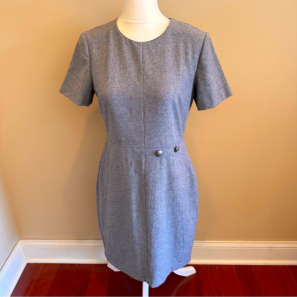 Banana Republic Gray Short Sleeve Wool Blend Dress Size 6